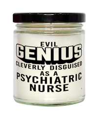 Funny Psychiatric Nurse Candle Evil Genius Cleverly Disguised As A Psychiatric Nurse 9oz Vanilla Scented Candles Soy Wax