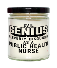 Funny Public Health Nurse Candle Evil Genius Cleverly Disguised As A Public Health Nurse 9oz Vanilla Scented Candles Soy Wax
