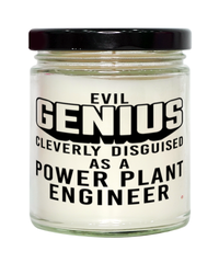 Funny Power Plant Engineer Candle Evil Genius Cleverly Disguised As A Power Plant Engineer 9oz Vanilla Scented Candles Soy Wax