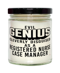 Funny Registered Nurse Case Manager Candle Evil Genius Cleverly Disguised As A Registered Nurse Case Manager 9oz Vanilla Scented Candles Soy Wax