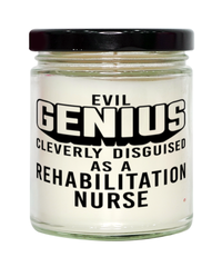 Funny Rehabilitation Nurse Candle Evil Genius Cleverly Disguised As A Rehabilitation Nurse 9oz Vanilla Scented Candles Soy Wax