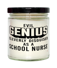Funny School Nurse Candle Evil Genius Cleverly Disguised As A School Nurse 9oz Vanilla Scented Candles Soy Wax