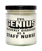 Funny Staff Nurse Candle Evil Genius Cleverly Disguised As A Staff Nurse 9oz Vanilla Scented Candles Soy Wax