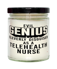 Funny Telehealth Nurse Candle Evil Genius Cleverly Disguised As A Telehealth Nurse 9oz Vanilla Scented Candles Soy Wax