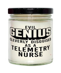 Funny Telemetry Nurse Candle Evil Genius Cleverly Disguised As A Telemetry Nurse 9oz Vanilla Scented Candles Soy Wax