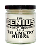 Funny Telemetry Nurse Candle Evil Genius Cleverly Disguised As A Telemetry Nurse 9oz Vanilla Scented Candles Soy Wax