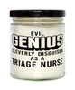 Funny Triage Nurse Candle Evil Genius Cleverly Disguised As A Triage Nurse 9oz Vanilla Scented Candles Soy Wax