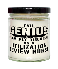 Funny Utilization Review Nurse Candle Evil Genius Cleverly Disguised As A Utilization Review Nurse 9oz Vanilla Scented Candles Soy Wax
