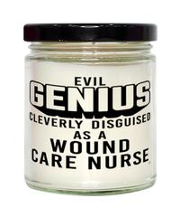 Funny Wound Care Nurse Candle Evil Genius Cleverly Disguised As A Wound Care Nurse 9oz Vanilla Scented Candles Soy Wax