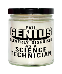 Funny Science Technician Candle Evil Genius Cleverly Disguised As A Science Technician 9oz Vanilla Scented Candles Soy Wax