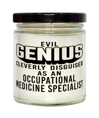 Funny Occupational Medicine Specialist Candle Evil Genius Cleverly Disguised As An Occupational Medicine Specialist 9oz Vanilla Scented Candles Soy Wax