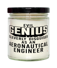 Funny Aeronautical Engineer Candle Evil Genius Cleverly Disguised As An Aeronautical Engineer 9oz Vanilla Scented Candles Soy Wax