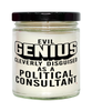 Funny Political Consultant Candle Evil Genius Cleverly Disguised As A Political Consultant 9oz Vanilla Scented Candles Soy Wax