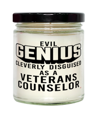 Funny Veterans Counselor Candle Evil Genius Cleverly Disguised As A Veterans Counselor 9oz Vanilla Scented Candles Soy Wax
