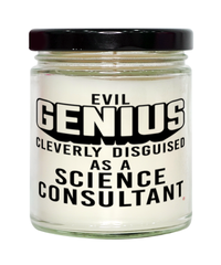 Funny Science Consultant Candle Evil Genius Cleverly Disguised As A Science Consultant 9oz Vanilla Scented Candles Soy Wax