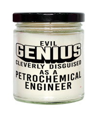 Funny Petrochemical Engineer Candle Evil Genius Cleverly Disguised As A Petrochemical Engineer 9oz Vanilla Scented Candles Soy Wax