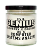 Funny Computer Systems Analyst Candle Evil Genius Cleverly Disguised As A Computer Systems Analyst 9oz Vanilla Scented Candles Soy Wax