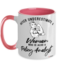 Policy Analyst Mug Never Underestimate A Woman Who Is Also A Policy Analyst Coffee Cup Two Tone Pink 11oz