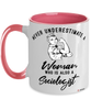 Sociologist Mug Never Underestimate A Woman Who Is Also A Sociologist Coffee Cup Two Tone Pink 11oz