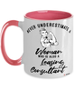 Leasing Consultant Mug Never Underestimate A Woman Who Is Also A Leasing Consultant Coffee Cup Two Tone Pink 11oz