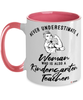 Kindergarten Teacher Mug Never Underestimate A Woman Who Is Also A Kindergarten Teacher Coffee Cup Two Tone Pink 11oz