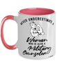 Military Counselor Mug Never Underestimate A Woman Who Is Also A Military Counselor Coffee Cup Two Tone Pink 11oz