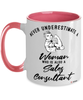 Sales Consultant Mug Never Underestimate A Woman Who Is Also A Sales Consultant Coffee Cup Two Tone Pink 11oz