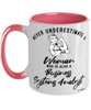 Business Systems Analyst Mug Never Underestimate A Woman Who Is Also A Business Systems Analyst Coffee Cup Two Tone Pink 11oz