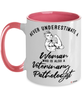 Veterinary Pathologist Mug Never Underestimate A Woman Who Is Also A Veterinary Pathologist Coffee Cup Two Tone Pink 11oz