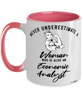 Economic Analyst Mug Never Underestimate A Woman Who Is Also An Economic Analyst Coffee Cup Two Tone Pink 11oz