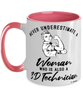 3D Technician Mug Never Underestimate A Woman Who Is Also A 3D Tech Coffee Cup Two Tone Pink 11oz