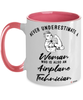 Airplane Technician Mug Never Underestimate A Woman Who Is Also An Airplane Tech Coffee Cup Two Tone Pink 11oz