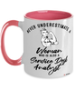 Service Desk Analyst Mug Never Underestimate A Woman Who Is Also A Service Desk Analyst Coffee Cup Two Tone Pink 11oz