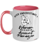 Account Manager Mug Never Underestimate A Woman Who Is Also An Account Manager Coffee Cup Two Tone Pink 11oz