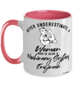 Machinery Systems Engineer Mug Never Underestimate A Woman Who Is Also A Machinery Systems Engineer Coffee Cup Two Tone Pink 11oz