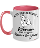 Marine Engineer Mug Never Underestimate A Woman Who Is Also A Marine Engineer Coffee Cup Two Tone Pink 11oz