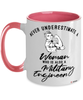 Military Engineer Mug Never Underestimate A Woman Who Is Also A Military Engineer Coffee Cup Two Tone Pink 11oz