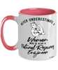 Natural Resources Engineer Mug Never Underestimate A Woman Who Is Also A Natural Resources Engineer Coffee Cup Two Tone Pink 11oz