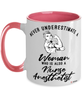 Nurse Anesthetist Mug Never Underestimate A Woman Who Is Also A Nurse Anesthetist Coffee Cup Two Tone Pink 11oz