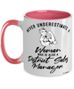 District Sales Manager Mug Never Underestimate A Woman Who Is Also A District Sales Manager Coffee Cup Two Tone Pink 11oz