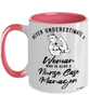 Nurse Case Manager Mug Never Underestimate A Woman Who Is Also A Nurse Case Manager Coffee Cup Two Tone Pink 11oz