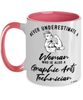 Graphic Arts Technician Mug Never Underestimate A Woman Who Is Also A Graphic Arts Tech Coffee Cup Two Tone Pink 11oz