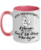 Front Of House Manager Mug Never Underestimate A Woman Who Is Also A Front Of House Manager Coffee Cup Two Tone Pink 11oz