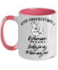 Lodging Manager Mug Never Underestimate A Woman Who Is Also A Lodging Manager Coffee Cup Two Tone Pink 11oz