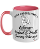 Medical Health Services Manager Mug Never Underestimate A Woman Who Is Also A Medical Health Services Manager Coffee Cup Two Tone Pink 11oz