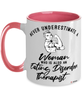 Eating Disorder Therapist Mug Never Underestimate A Woman Who Is Also An Eating Disorder Therapist Coffee Cup Two Tone Pink 11oz