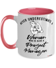 Project Manager Mug Never Underestimate A Woman Who Is Also A Project Manager Coffee Cup Two Tone Pink 11oz