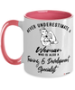 Training Development Specialist Mug Never Underestimate A Woman Who Is Also A Training Development Specialist Coffee Cup Two Tone Pink 11oz