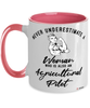 Agricultural Pilot Mug Never Underestimate A Woman Who Is Also An Agricultural Pilot Coffee Cup Two Tone Pink 11oz