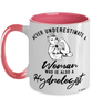 Hydrologist Mug Never Underestimate A Woman Who Is Also A Hydrologist Coffee Cup Two Tone Pink 11oz